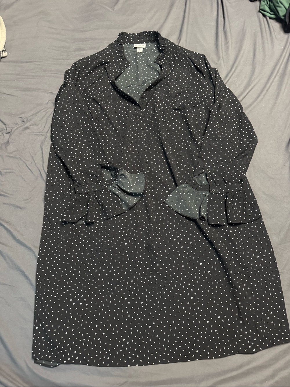 Ava & Viv Black Dress with White Polka Dots - Picture 3 of 3